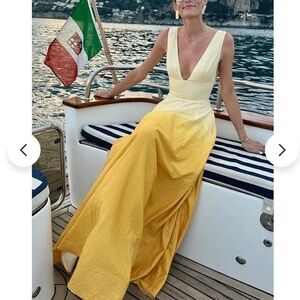 Chic Yellow Gradient Maxi Dress “Nice to Meet You”